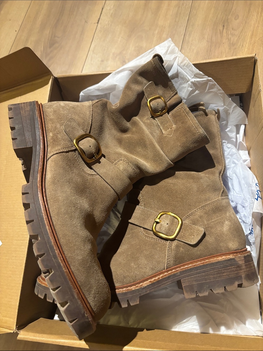Sofft waterproof Brown Suede Buckle Boots - Picture 6 of 6